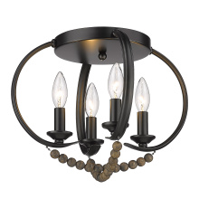 Golden Canada 8320-FM BLK-EWB - Golden Lighting Flori 4-light Flush Mount in Matte Black